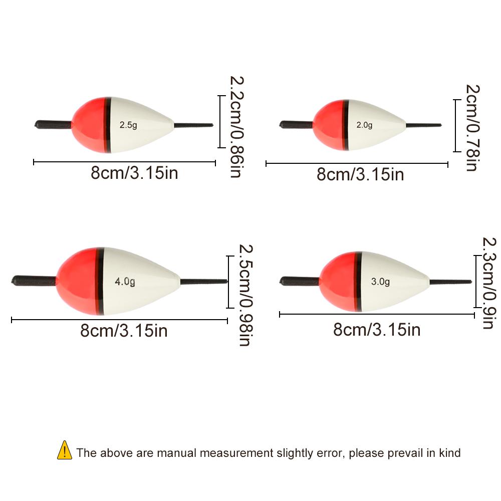 FTK 4ks Sada rybářských splávků Rybářské příslušenství EVA Rybářské splávky Rybářské vybavení 2g-5g Splávek Vybavení