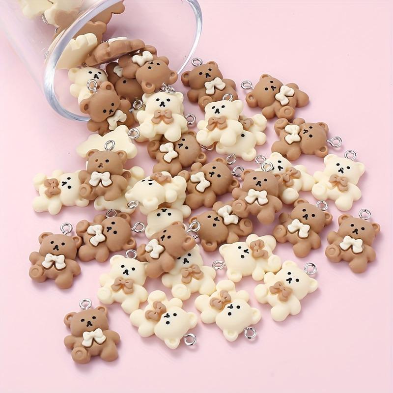 Cartoon Resin Bear Pendant DIY Jewelry Accessories Earrings Phone Pendant