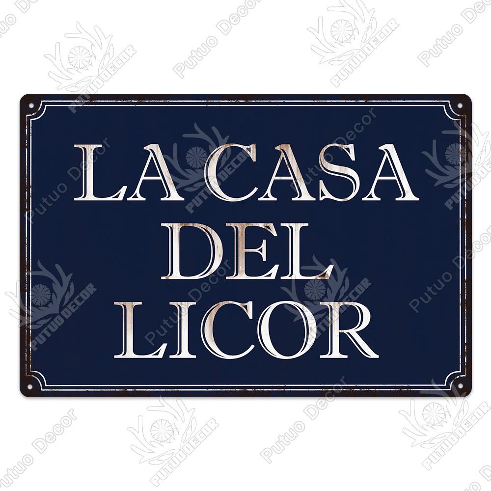 Putuo Decor Spanish Sign Vintage Metal Tin Sign Bar Pub Club Hogarena Bano Man Cave Wall Decor Iron Painting Decorative Plate