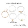 5pcs/Set Bohemian Imitation Pearl Shell Pendant Bracelets for Women Ethnic Style Conch Wave Rope Bracelet Summer Beach Jewelry