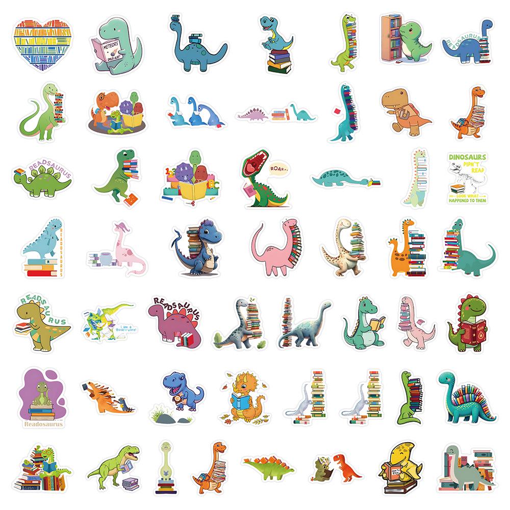 Dinosaur Matte Film Stickers: 50-Sheet Pack for Backpacks & Thermos Decoration