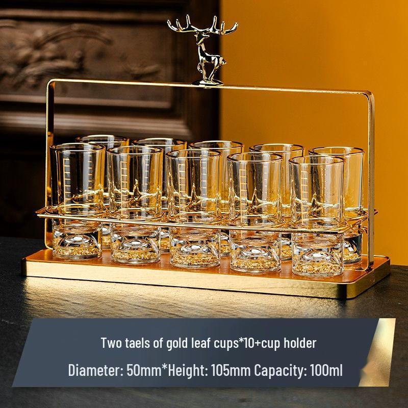 Xuankunpai Graduated Glass Baijiu & Liquor Cup Set with Rack