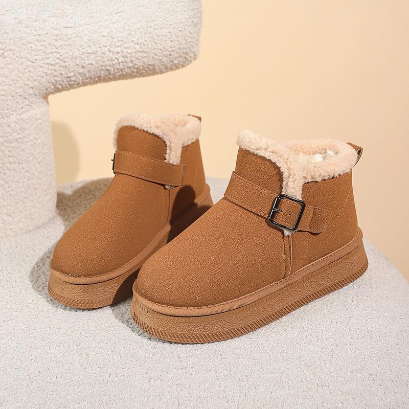 Large size snow boots women's autumn and winter new thick-soled plush thickened wool warm snow boots