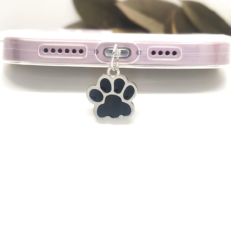 1pc PVC Anti-Dust Plug for Smartphones, Pet-Friendly Glossy Bear Paw Pendant, Decorative Mobile Phone Dust Cap Accessory