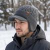 Unisex Plush Fur Lined Winter Beanie Hat Thermal Windproof Earflap Cap Thick Coldproof Knitted Hat Outdoor