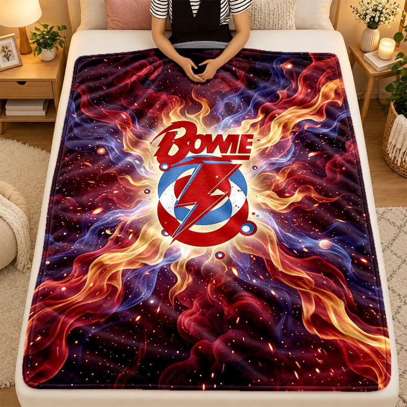 Manta de FranelaDavid Bowie Manta Cálida Suave para Uso en Interiores Sofá Cama Sala de Estar