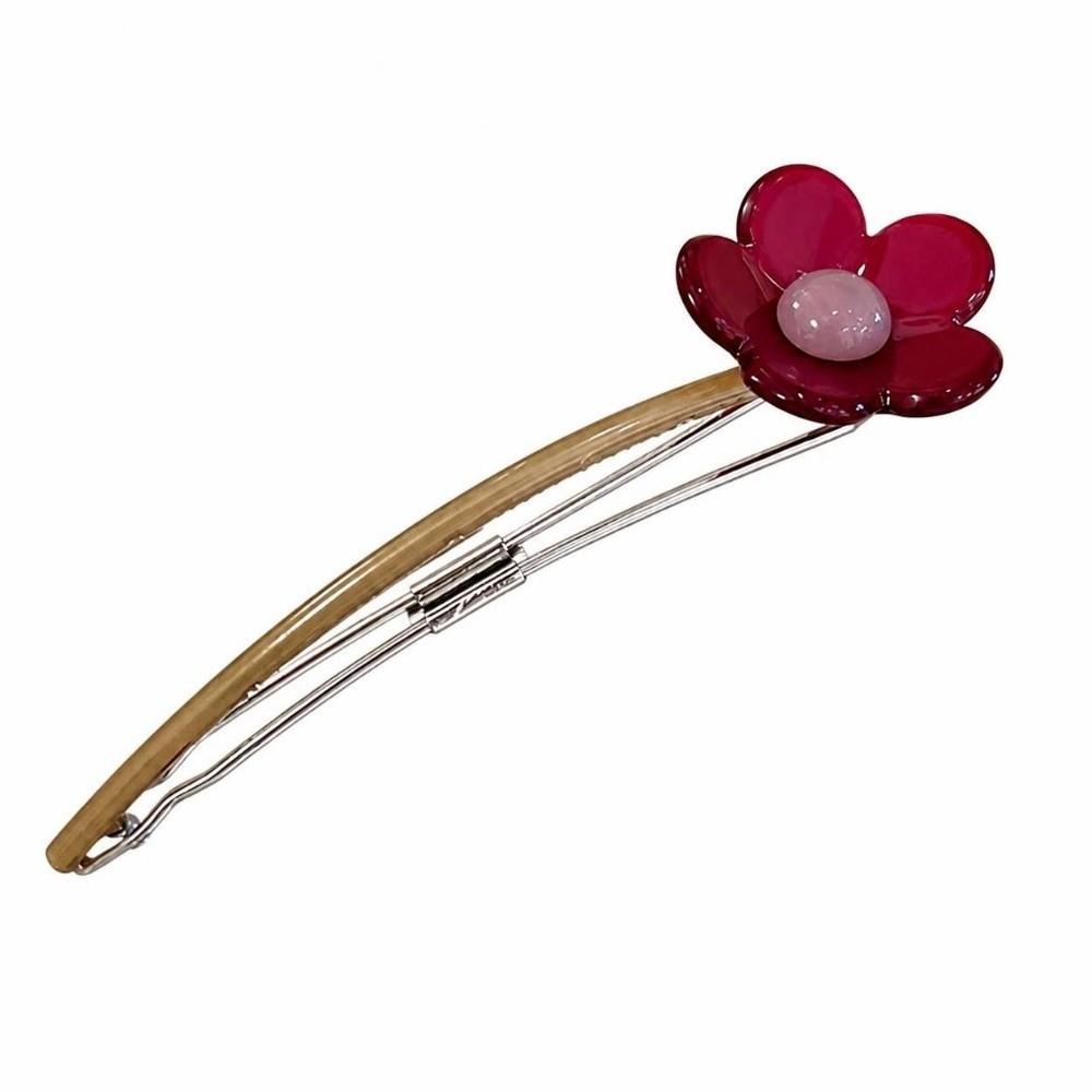 Candy Color Flower Hair Clip Colorful Bead Ponytail Hair Clip Hair Styling Tool  Back Head Updo