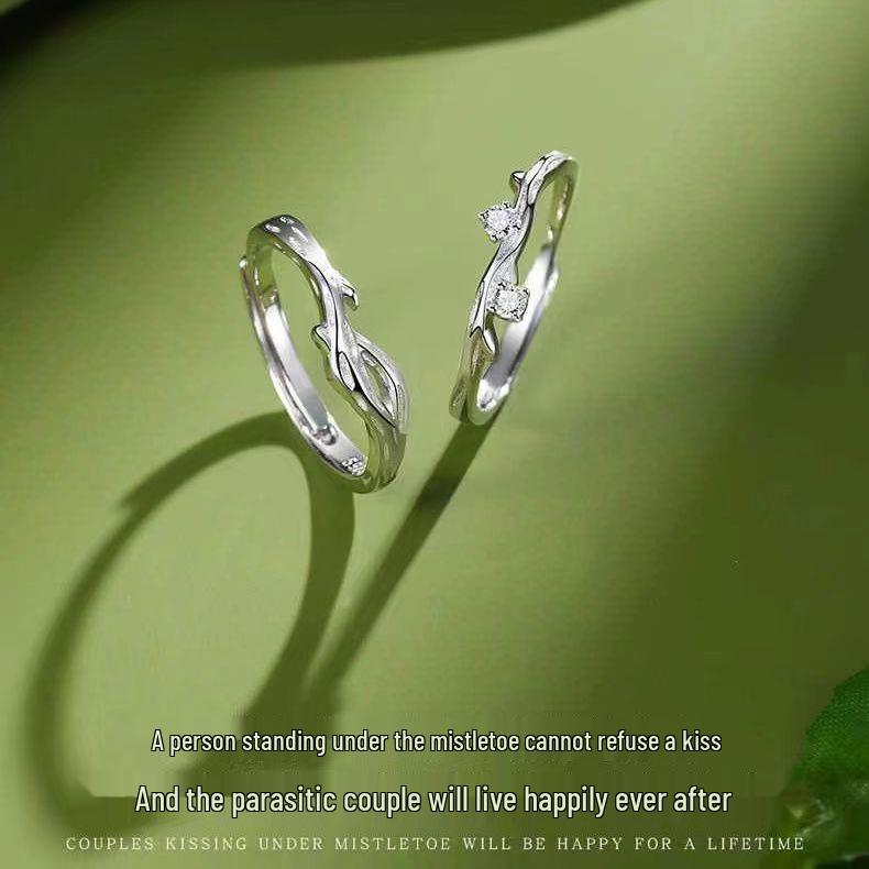 Anéis Abertos Casal de Visco Mingjie: Design de Nicho para Homens e Mulheres, Presente de Natal Perfeito para Namoradas.