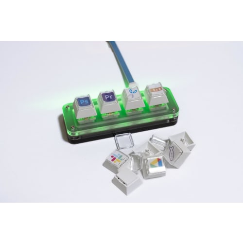 EZ Custom Keycaps, White, Compatible with CHERRY MX, White, Snap-on Keycaps, Custom Inner Keycaps for TinyKeyboard and CHERRY MX, Add Icons, Illustrat