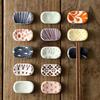 Ceramic Tableware Chopstick Holder Japanese Square Spoon and Chopstick Holder Hotel Ceremonial Table with Oval Chopstick Holder