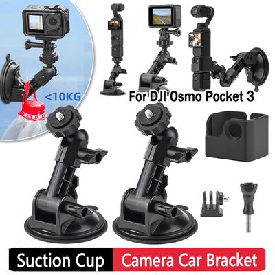 Car Mount for DJI Osmo Pocket 3 Camera Car Suction Cup Stable Holder Car Windshield Window Dash Bracket Kit for Insta-360 Action