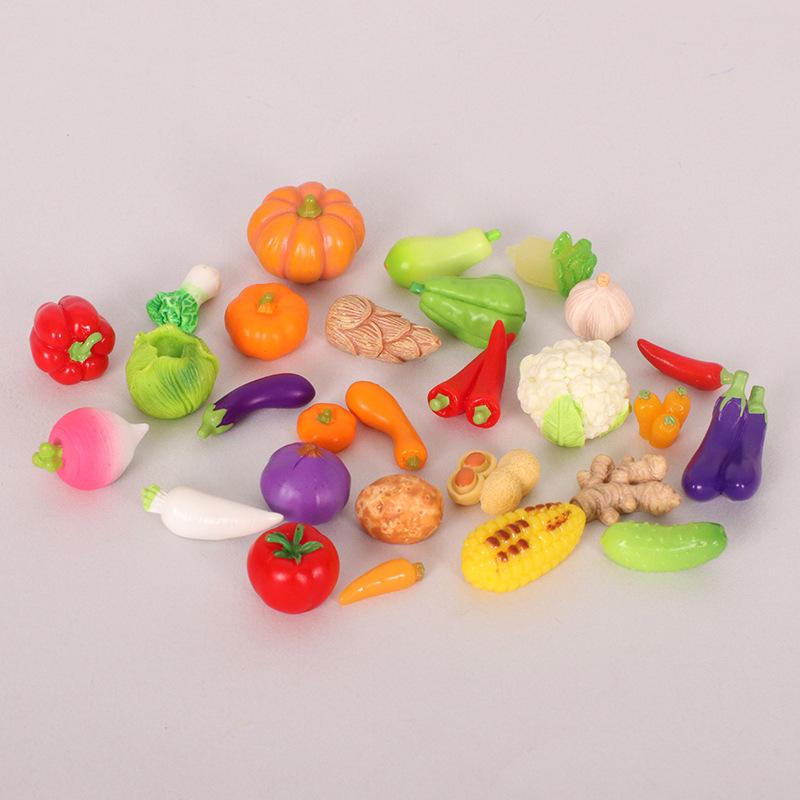 

MiniatureDollhouseVegetable Food Play Set,MiniFake ChiliEggplant Radish Pretend Play Food,Kitchen Refrigerator Decor Accessories разноцветный