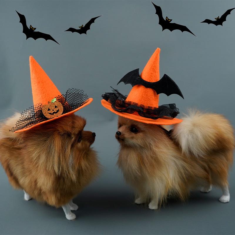 Halloween Pet Hat Holiday Decoration Pumpkin Spider Bat Decoration Dogs Cat Hat Non-woven Fabric Creative Novel Dog Pet Hats