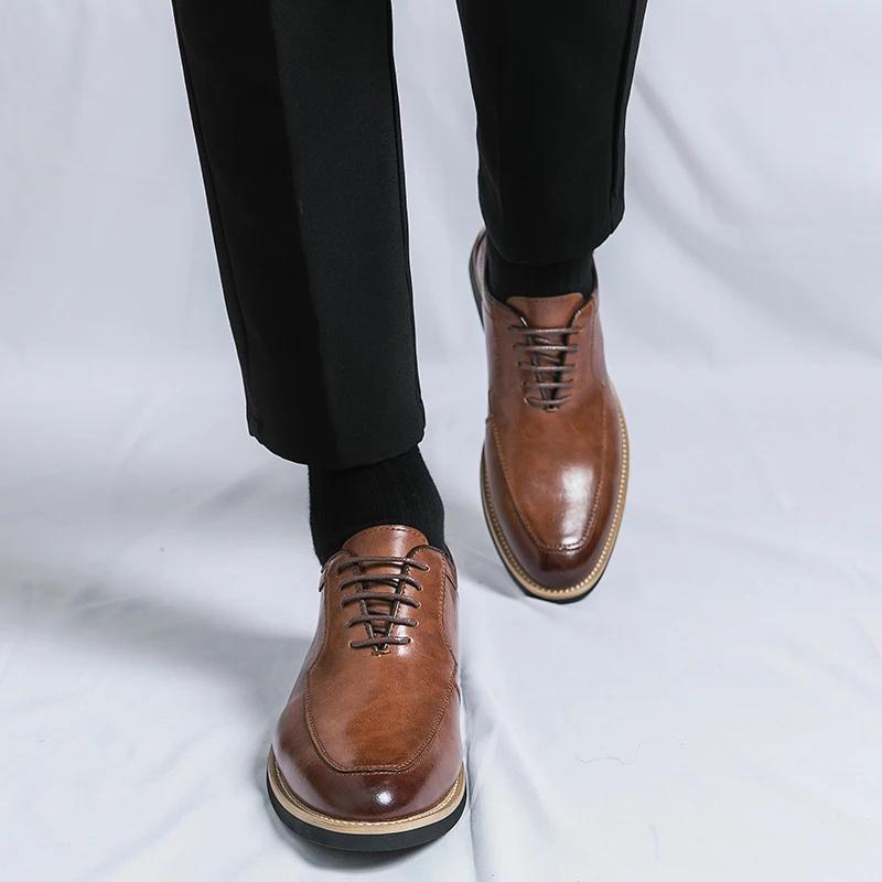 Genuine Leather Men's Formal Shoes Business Men Office Shoes British Style Men's Casual Shoes Social Shoe Male Chaussure Hommes