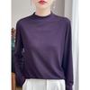 Nuovo Top Base Layer alla Moda Maglia Base T-shirt Collo Alto Maglione Lavorato a Maglia Leggero Stile Primavera/Autunno da Donna