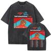 Vintage Washed MGK Lost Americana Tour  Print Tshirts Men Women Harajuku High Quality Fashion Oversized Cotton T Shirt