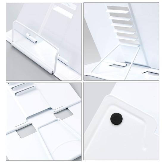 Metal Book Stand Desk Hands Free Reading Rest Book Stand Adjustable Cookbook Documents Holder for Recipes Music Book