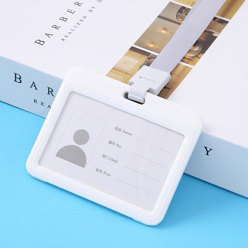 Double-Sided Transparent ID Card Holder Lanyard for Work, Student, Bus, or Badge Cards