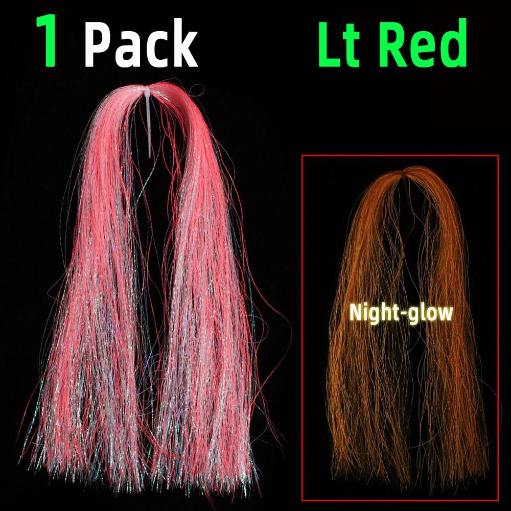 

1 упаковка/6 упаковок 50 см, длинная мишура, светящаяся в ночи, 3 типа, смешанные нити мишуры, материал для вязания мушек для стримеров, тизеров для стримеров