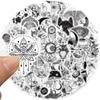 50 Black and White Gothic Style Graffiti Stickers Decorative Suitcase Pen Guitar Notebook Waterproof Hot Stamping