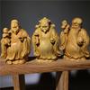 Legno Massello Naturale Fu Lu Shou- Personaggi Statua in Legno Intagliata a Mano Decorazione Fortuna per Casa Stanza Ufficio Statua Set da Tre Pezzi