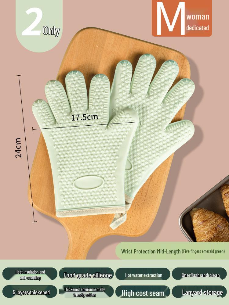 Heat-Resistant Silicone Oven Gloves - Anti-Scald, High-Temp Safe for Baking & Microwave Use
