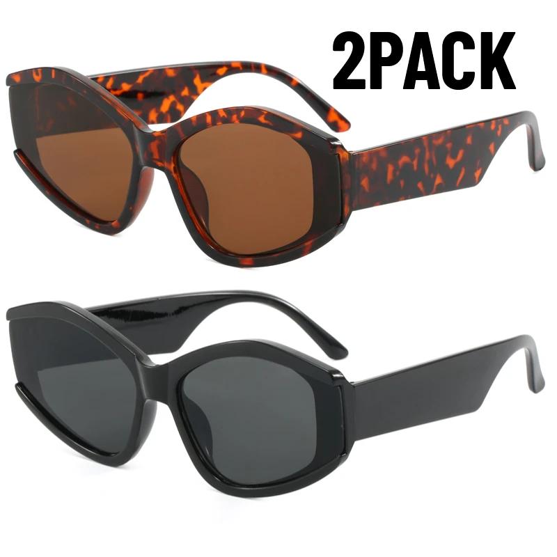 2PACK New Style Fashion Style Cat Eye Sun Glasses Women's Multi-Color Gradient Vintage Style Shades Luxury Design Brand Designer Fashion Style Sun