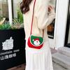 Elk Deer Woven Square Pouch Bow Contrasting Colors Purse Portable Christmas Crossbody Bag  Kids
