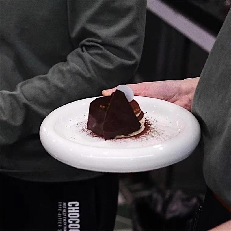 Koreanische Ins Stil Geschirr Chubby Platte Hohe Schönheit Wert Netzwerk Blogger Gleiche Dessert Frühstück Platte Schmuck Platte