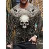 Men's 3D Printed Crew Neck Long Sleeve T-Shirt Fashion Versatile Trend Breathable Casual