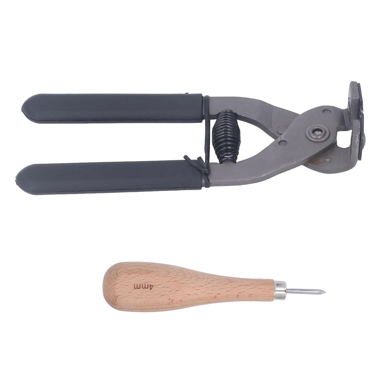 

Кожаные бесшумные плоскогубцы Алмазное шило Черная ручка 4 мм 4 зуба Высокая твердость Углеродистая сталь Кожаное шило