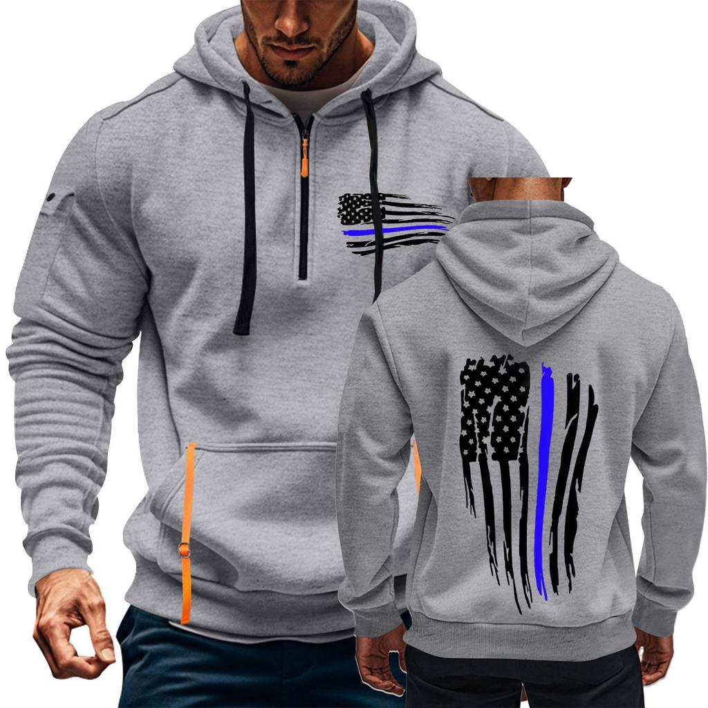 St. Patrick's Green Flag Print Hoodie For Men Hoodie Zipper Pullover For Men Sport Plus Size Casual Hoodie