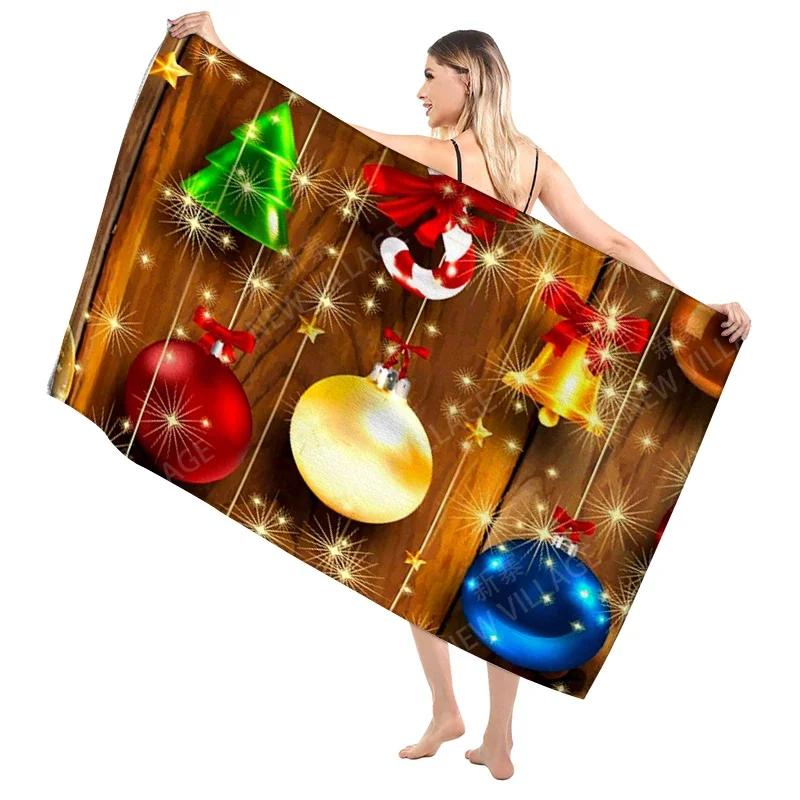 

Home bath around Christmas towels for the body towels bathroom quick drying microfiber beach towel man women large sports towel W40*H60(CM)