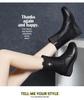2025 Autumn/Winter Women's Fleece-Lined Wedge Heel Non-Slip Mid-Calf Cotton Martin Boots with Short Height Insole