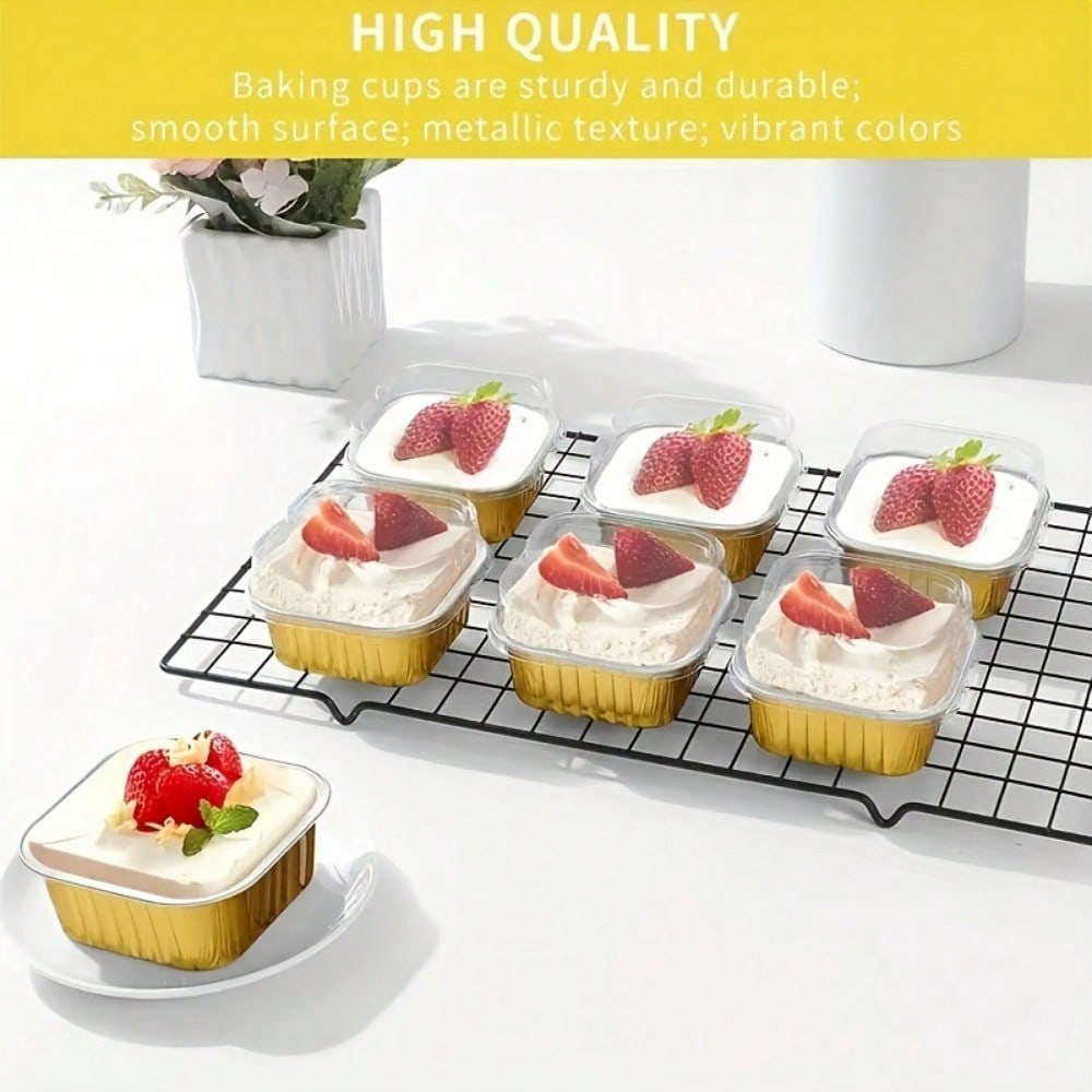 Aluminum Foil Pans with Lids Disposable Foil Food Containers Mini Loaf Pans Great for Cooking Heating Storing Baking Tools