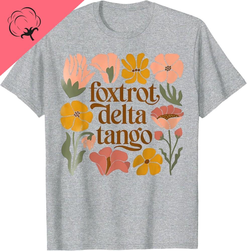 Women Hot Sale Tops Foxtrots Deltas Tangos Boho Floral TShirt 100 Cotton Short Sleeve Flowers Casual Oneck Girls Clothes
