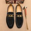 Fashion Mens Luxury Leather Chain Designer Brand Casual Office Dress Loafers Moccasins Wedding Black Male Footwear Shoes for Men 38~46