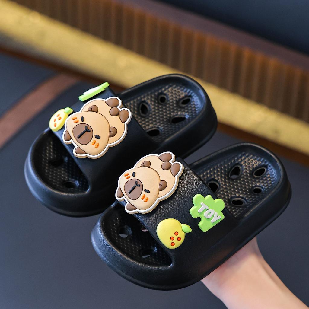 Kids Summer Bathroom Slippers Non Slip Quick Dry Hollow Out Indoor Home Bath Sandals For Boys Girls Toddler