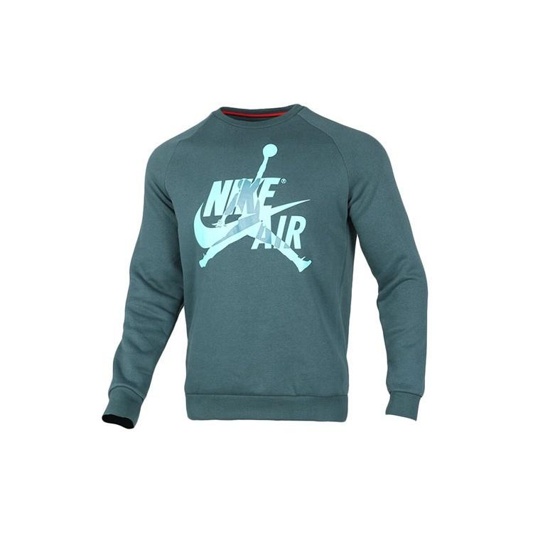 Air Jordan Casual Sports Round Neck Pullover Fleece Lined Green Men s BV6007-303 XL