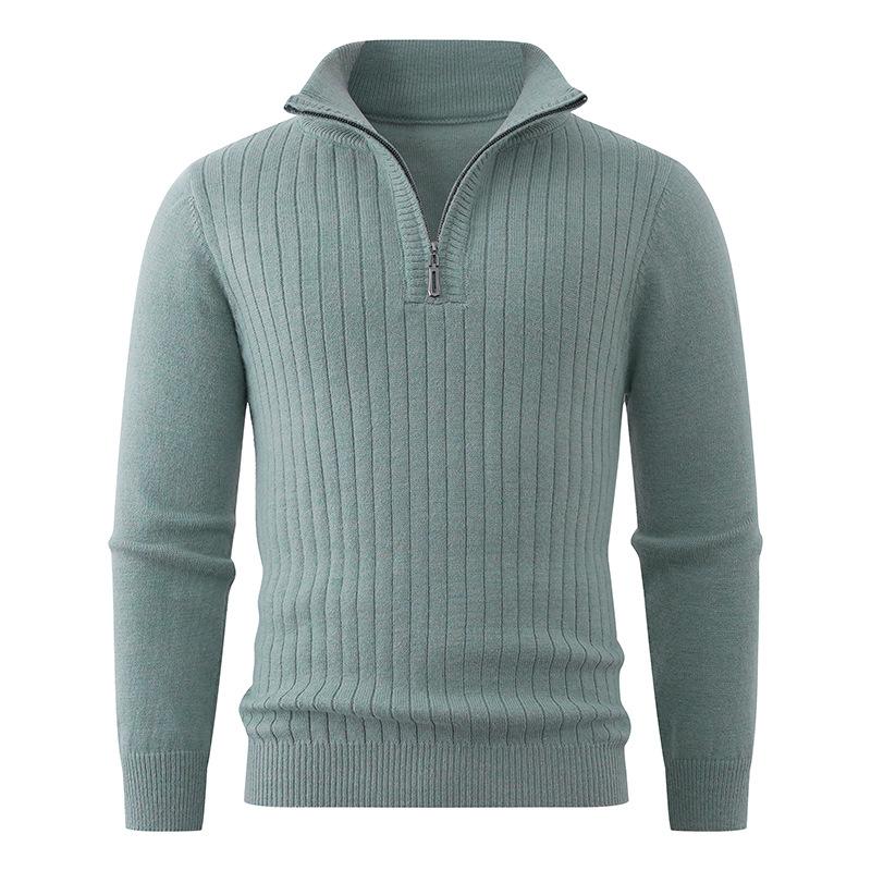 Men's Quarter Zip Sweater Fall Winter Slim Fit Ribbed Sweaters Knit Mock Neck Half Zip Long Sleeve Business Casual Warm Golf Pullover Tops for Men