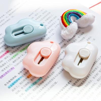 Sevimli Tavşan Bulut Rengi Mini Taşınabilir Maket Bıçağı Kağıt Kesici Kesme Kağıt Jilet Ofis Kırtasiye Kesme Malzemeleri