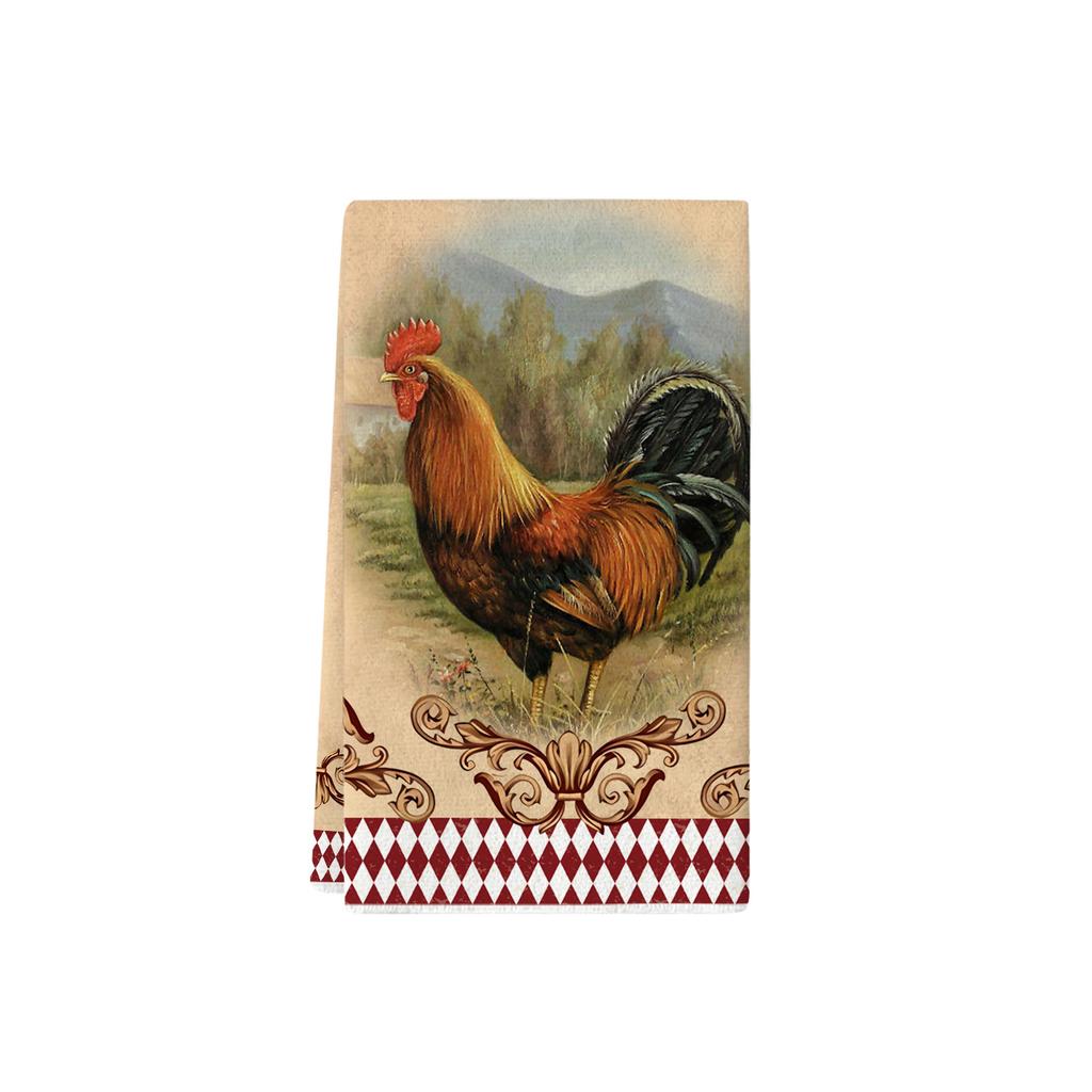 4pcs Christmas Towels - Farmhouse Style Kitchen Dish Cloths and Towels - Vintage style, classic colors, soft polyester, absorben