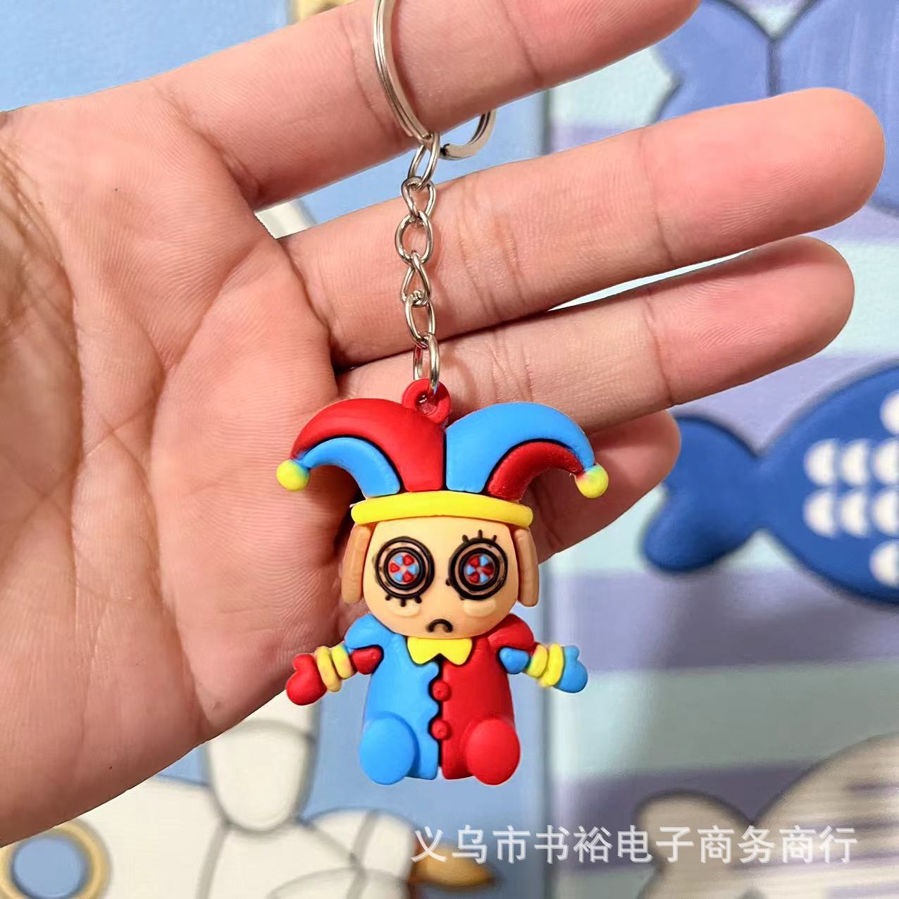 Cute Circus Clown Doll Skibidi Toilet Resin Keychain Cartoon Figure Pendant Creative Small Gift