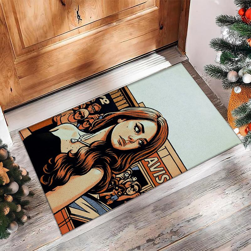Soft Crystal Velvet Floor Rug,Lana Del Rey Anti Slip Decorative Carpet, Plush Area Mat For Indoor Home Decoration