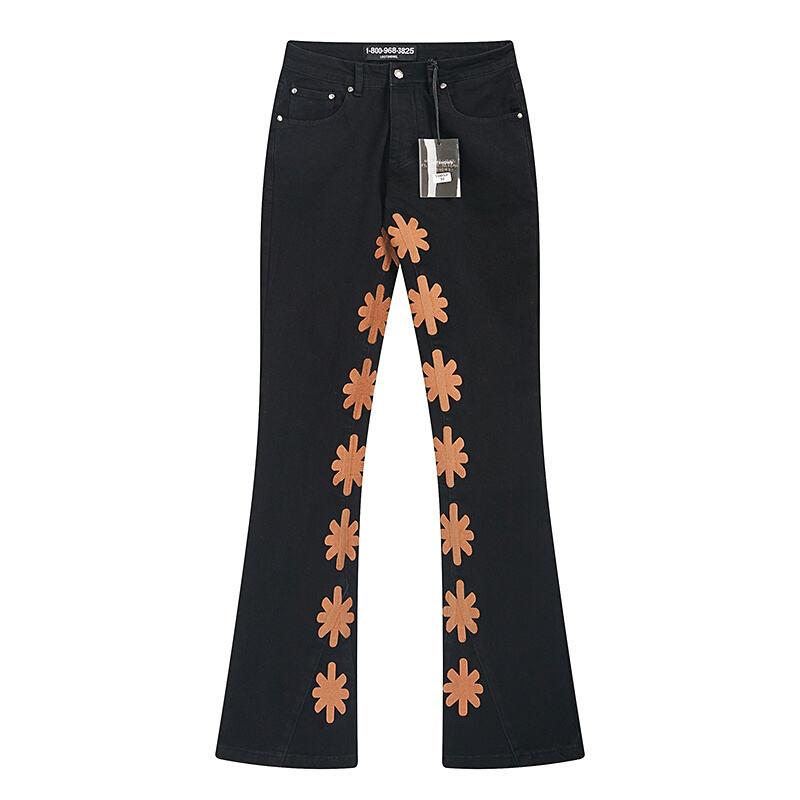 LOSTSHDWS Men's and Women's Spring and Autumn Flared Elastic Jeans Couple Jeans