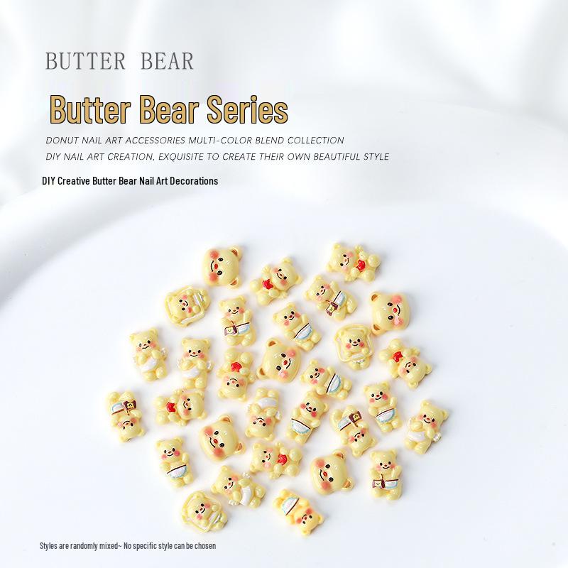 

Cute 3D Cartoon Bear Nail Art Flatback Resin Decorations, 30 Pieces