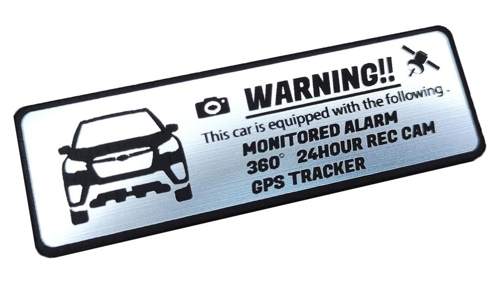 Honami Works C-shaped Forester Security Emblem 24 Hour Surveillance Dash Cam GPS Tracker Sticker
