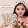 Knitting Colorful Flower Bangs Sticker Hair Band Printed Hair Sticker Headdress Sweet Floral Knitted Bangs Sticker Headband