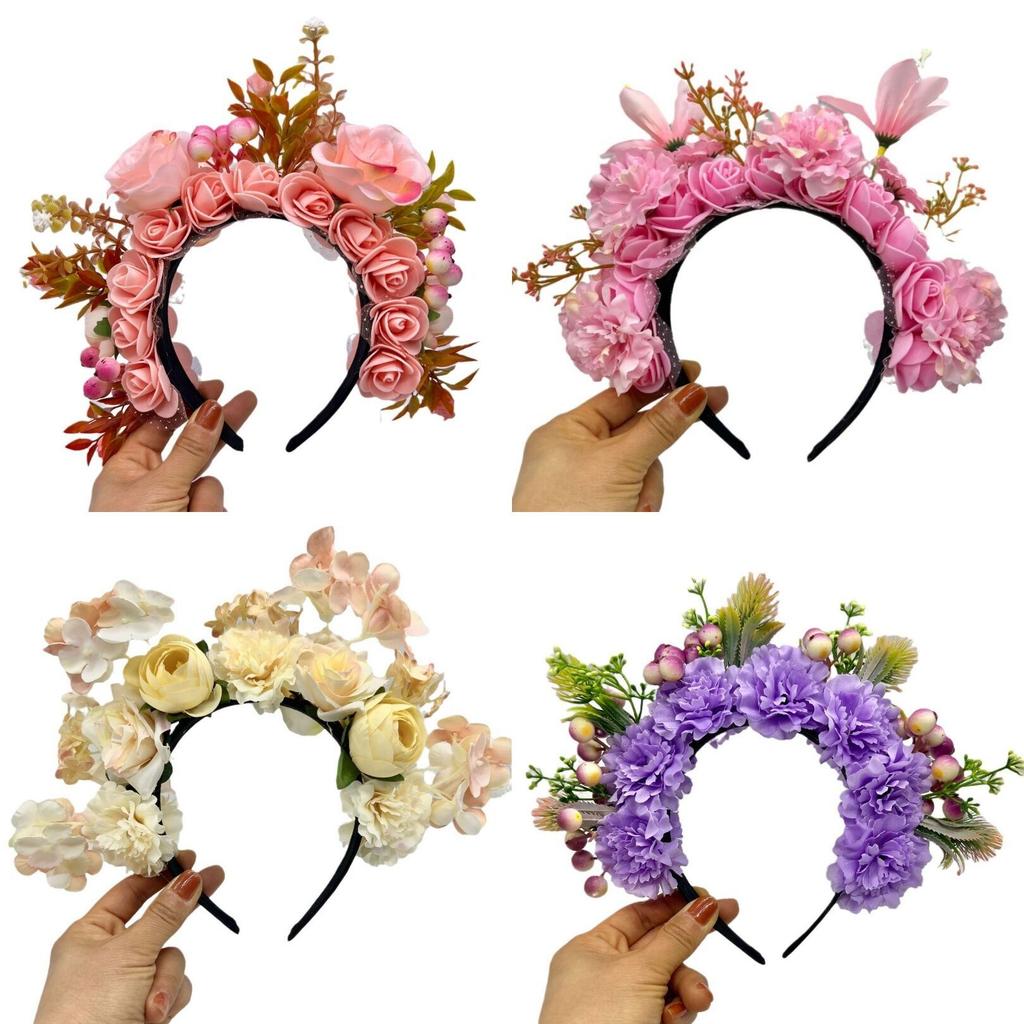 New party simulation flower headband Mori super fairy temperament wreath headband photo photo headgear hairpin