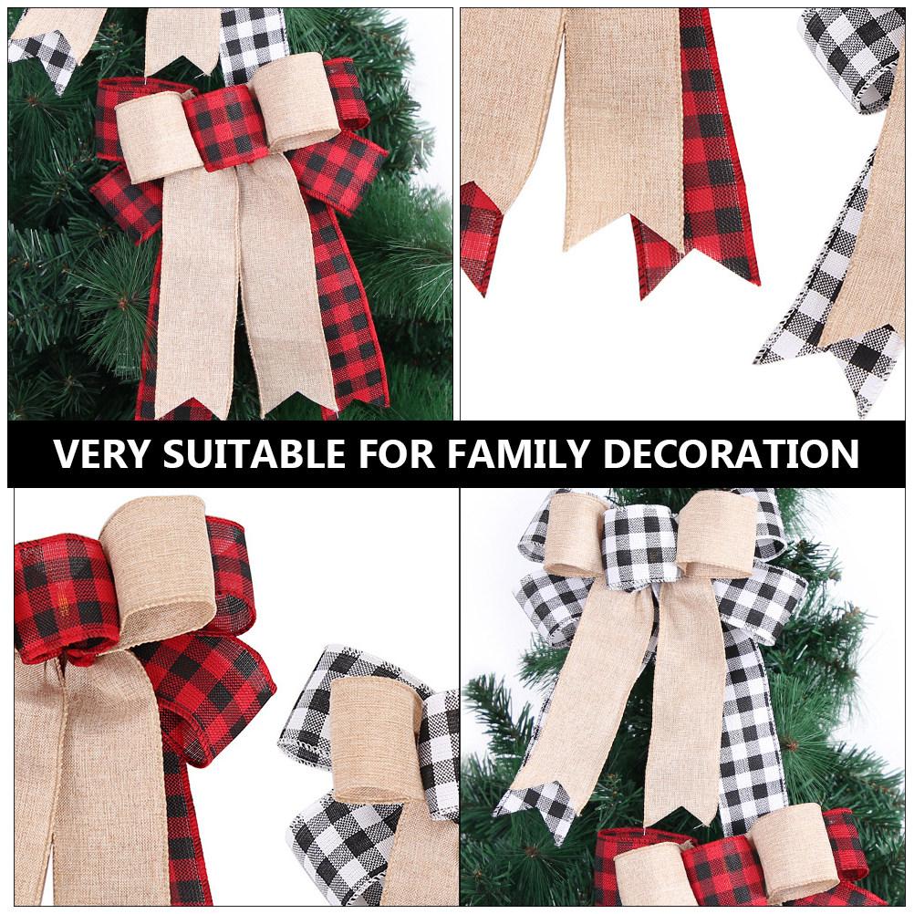 2Pcs Bowknot Ornaments Christmas Tree Decorations Colorful Long-Lasting Xmas Bow Hanging Pendant Family Xmas Party Decor